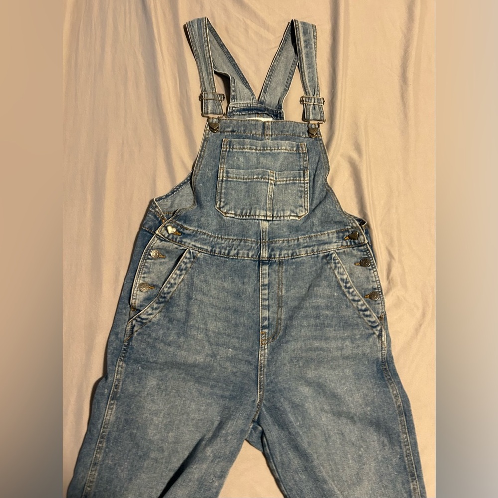 Celebrity Pink Light Blue Med Wash Denim Overalls Bib- size s